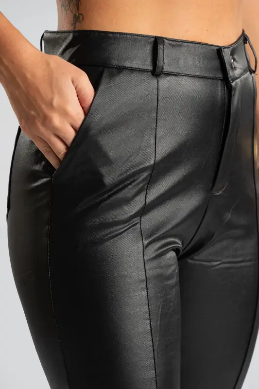 Slim Fit Leatherette Pants 
