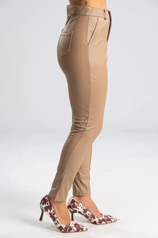 Slim Fit Leatherette Pants 
