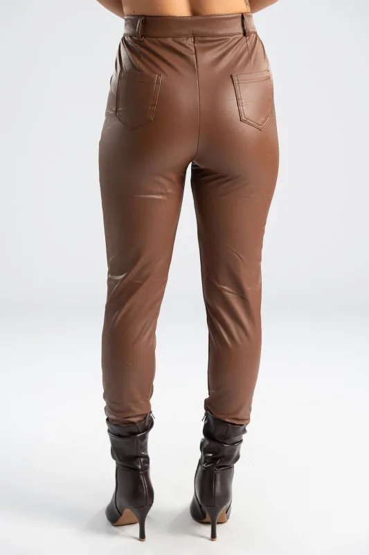 Παντελόνι Δερματίνη Slim Fit