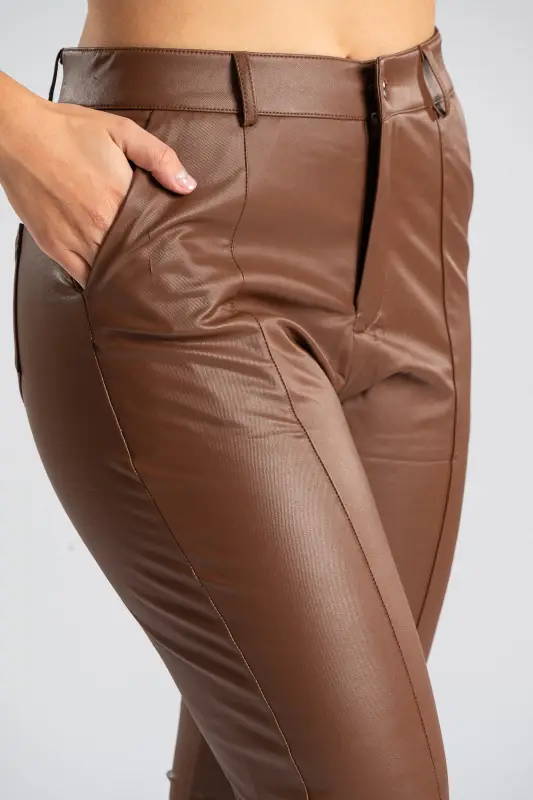 Slim Fit Leatherette Pants 