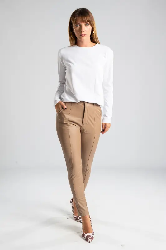 Slim Fit Leatherette Pants 
