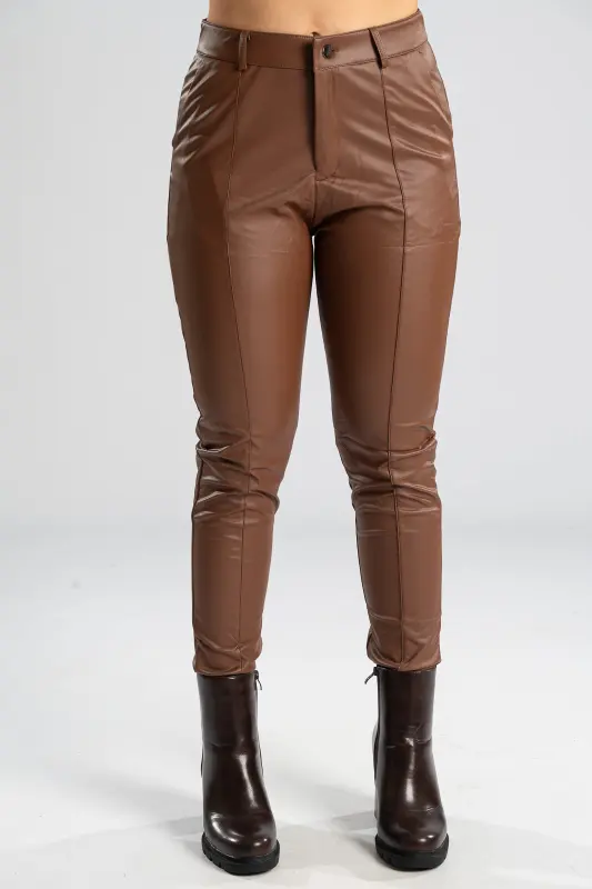Slim Fit Leatherette Pants 