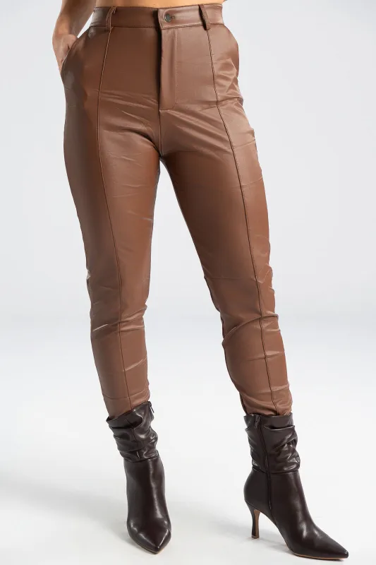 Παντελόνι Δερματίνη Slim Fit