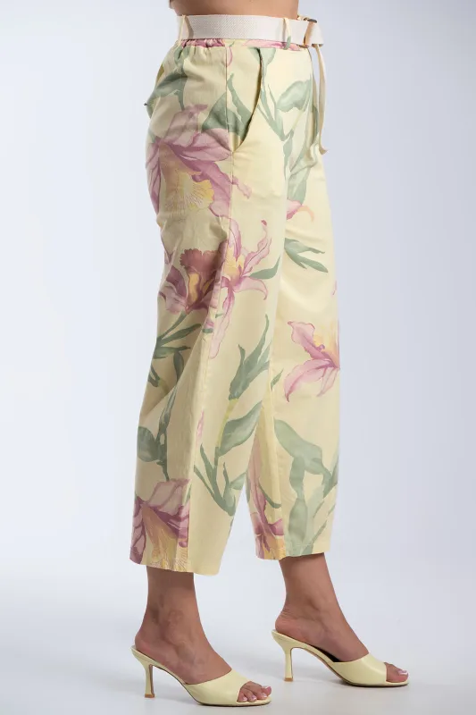 Παντελόνι Floral Με Ζώνη