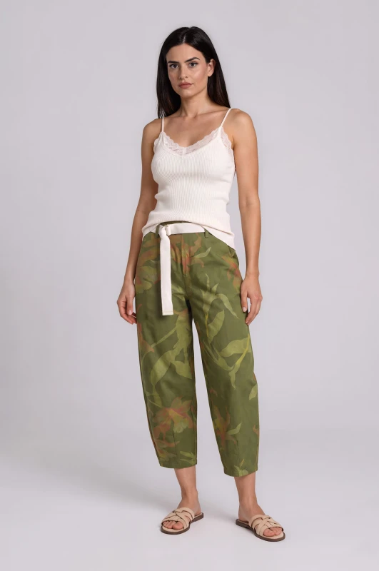 Floral Pants with a Belt