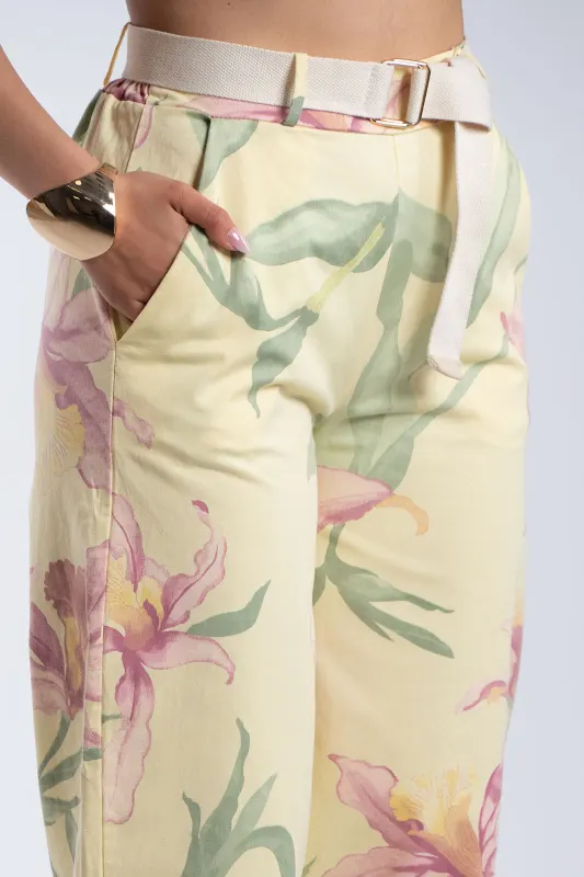 Παντελόνι Floral Με Ζώνη