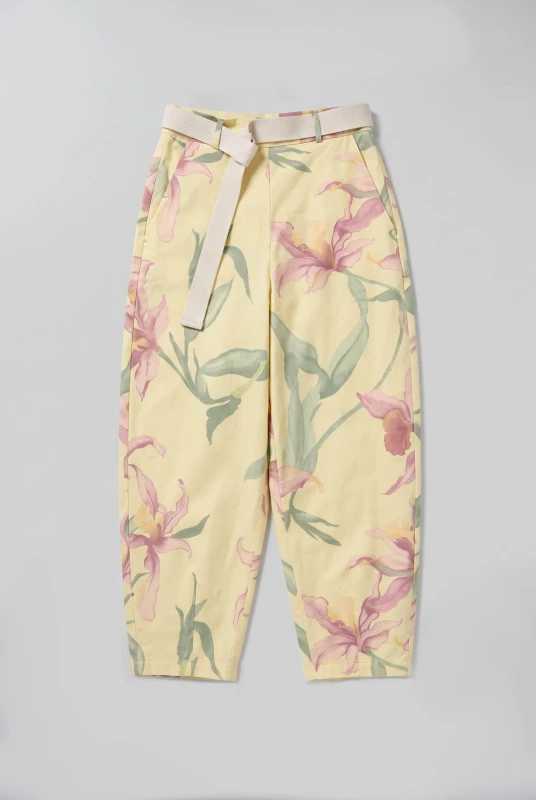 Floral Pants with a Belt