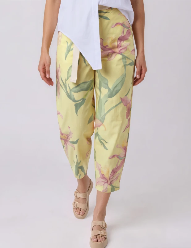 Floral Pants with a Belt