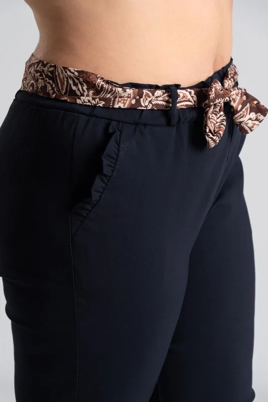 Pants Scarf Ruffles Pockets