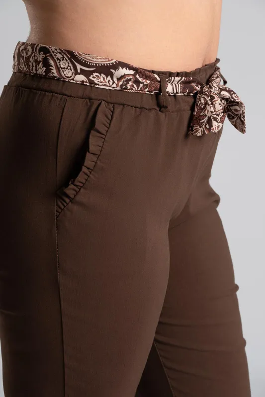 Pants Scarf Ruffles Pockets