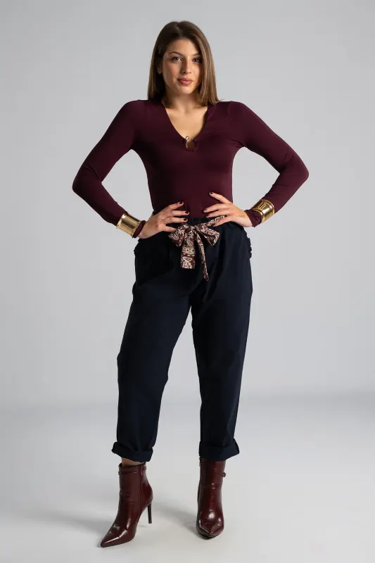 Pants Scarf Ruffles Pockets