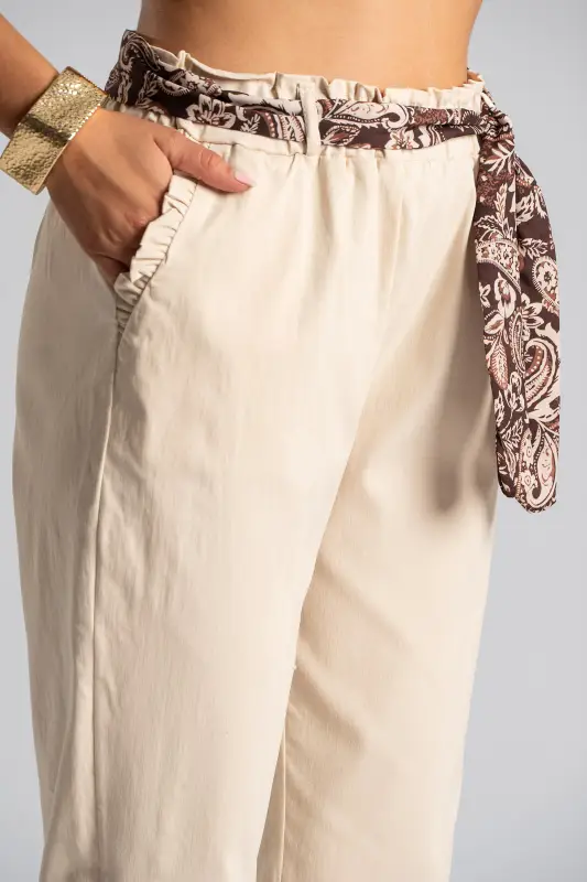 Pants Scarf Ruffles Pockets