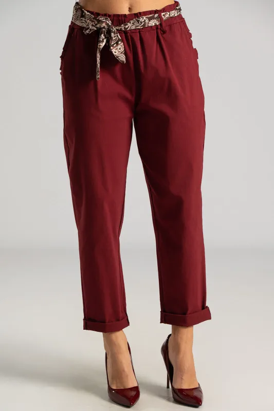 Pants Scarf Ruffles Pockets