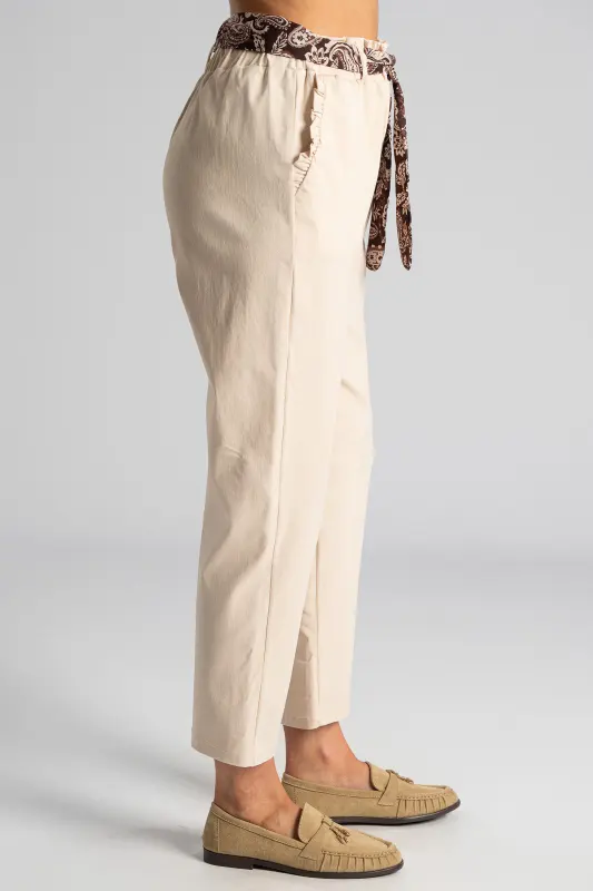Pants Scarf Ruffles Pockets