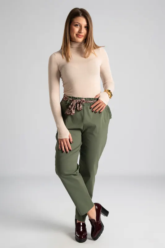 Pants Scarf Ruffles Pockets