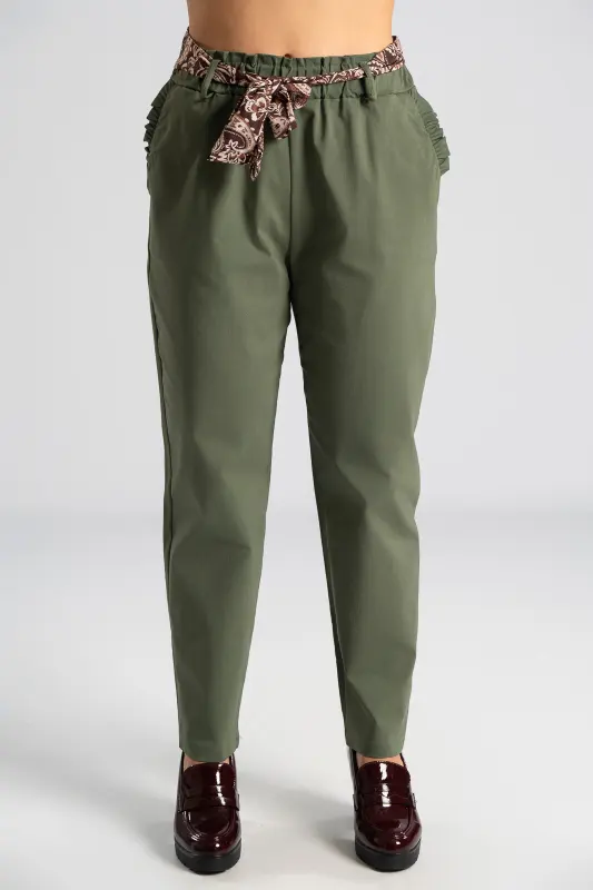 Pants Scarf Ruffles Pockets