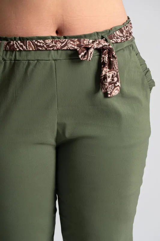 Pants Scarf Ruffles Pockets