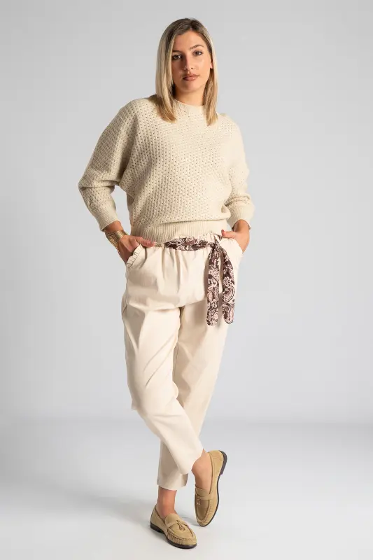 Pants Scarf Ruffles Pockets