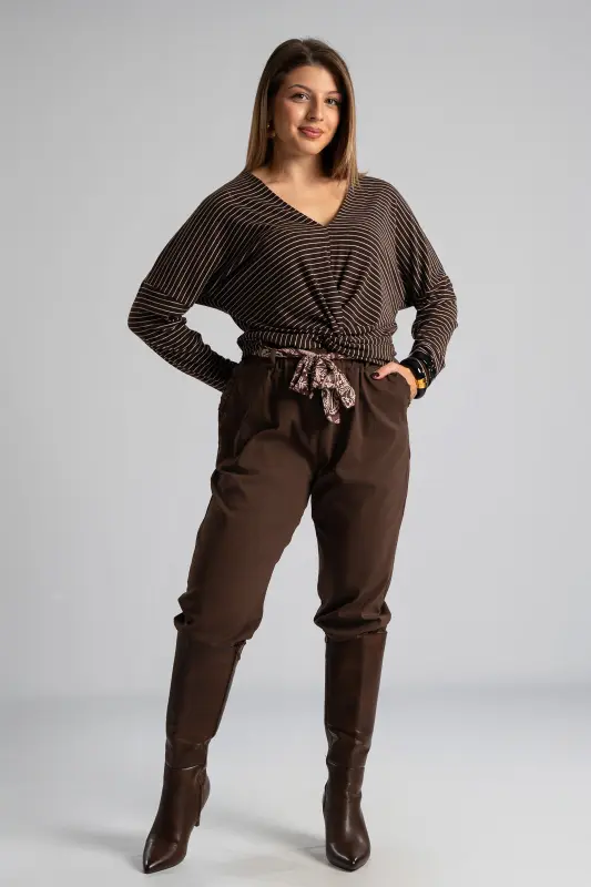 Pants Scarf Ruffles Pockets