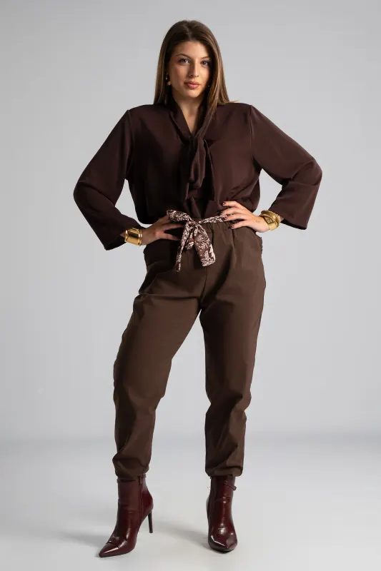 Pants Scarf Ruffles Pockets