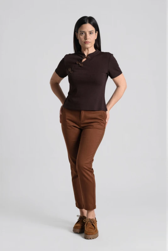 Pants Office Solid-Color 