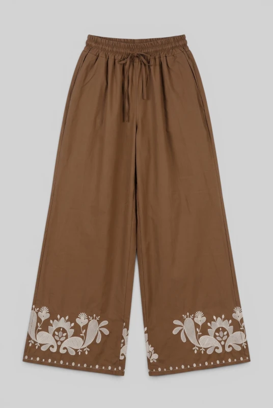 Pants Cotton Embroidered 