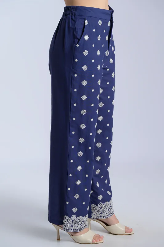 Παντελόνι Κεντημένες Λεπτομέρειες Elvina