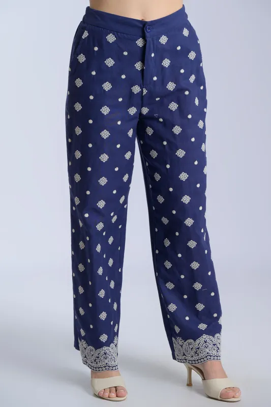 Παντελόνι Κεντημένες Λεπτομέρειες Elvina