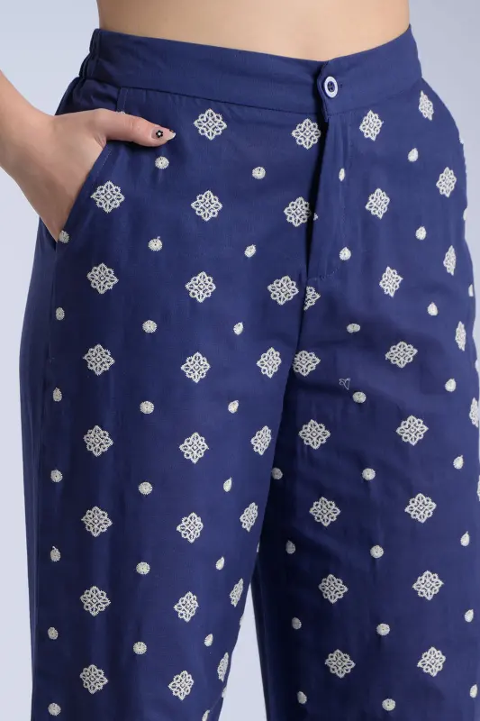 Παντελόνι Κεντημένες Λεπτομέρειες Elvina