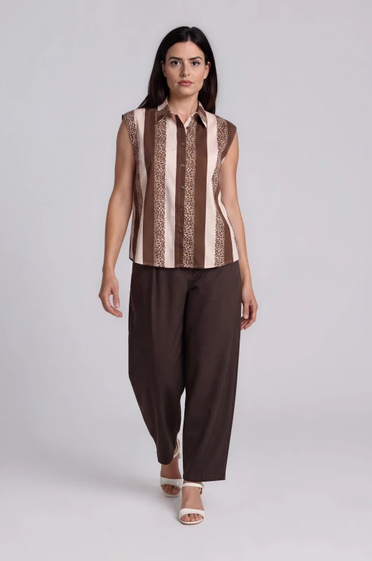 Minimal High-Waisted Pleated Trousers Belt 
