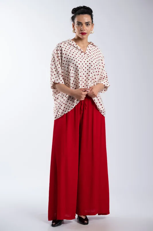 Solid-Color Pants Decorative Drawstring 
