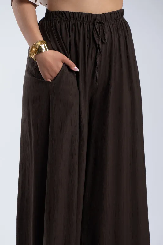 Solid-Color Pants Decorative Drawstring 