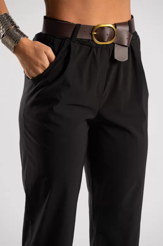 Pants Solid Color Elastic Belt