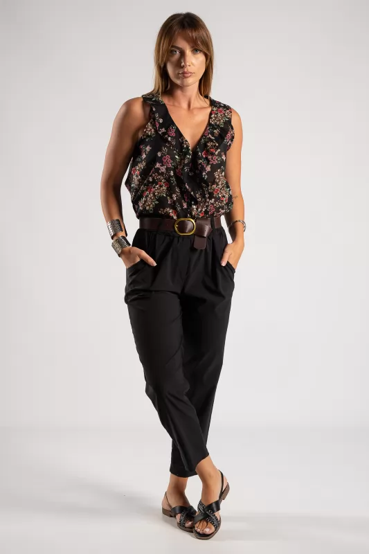 Pants Solid Color Elastic Belt