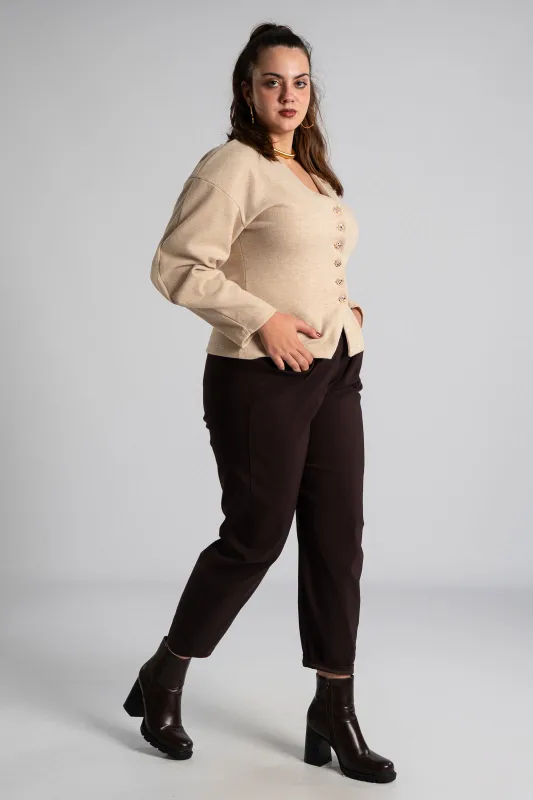 Pants Solid Color Slouchy Waistband  