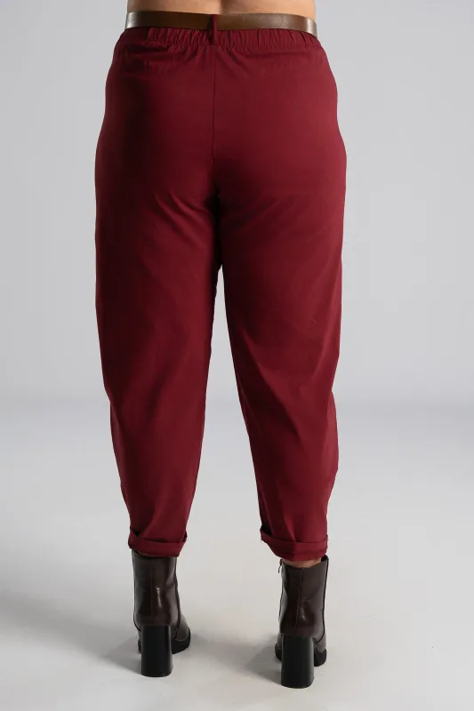 Pants Solid Color Slouchy Waistband  