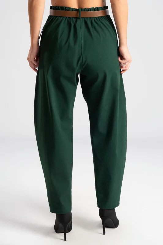 Pants Solid Color Slouchy Waistband  