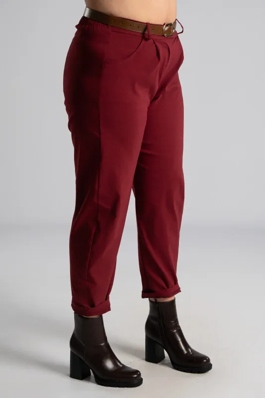 Pants Solid Color Slouchy Waistband  