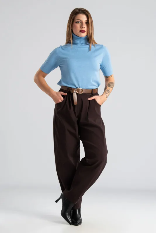 Παντελόνι Μονόχρωμο Slouchy Ζώνη