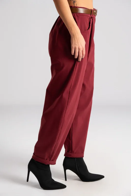 Pants Solid Color Slouchy Waistband  