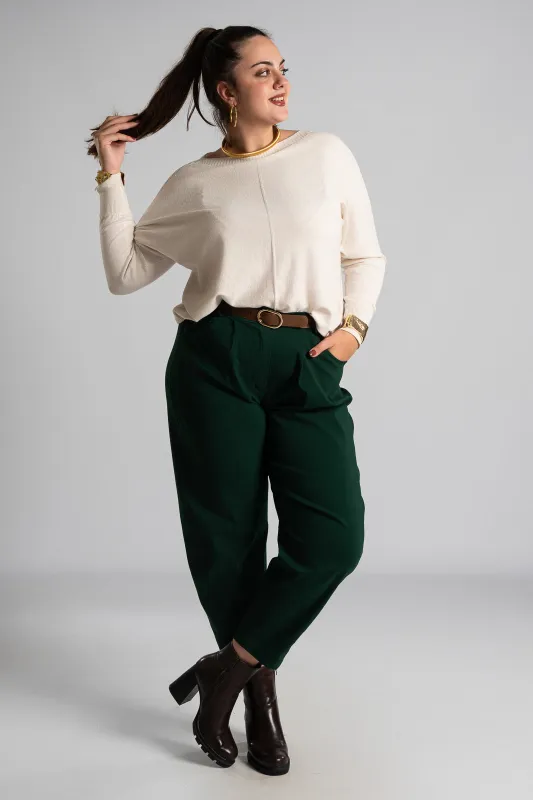 Pants Solid Color Slouchy Waistband  