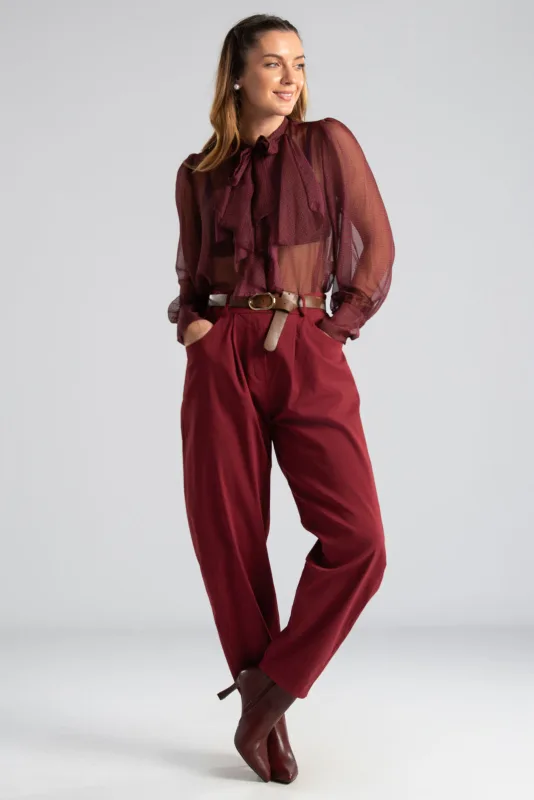 Παντελόνι Μονόχρωμο Slouchy Ζώνη