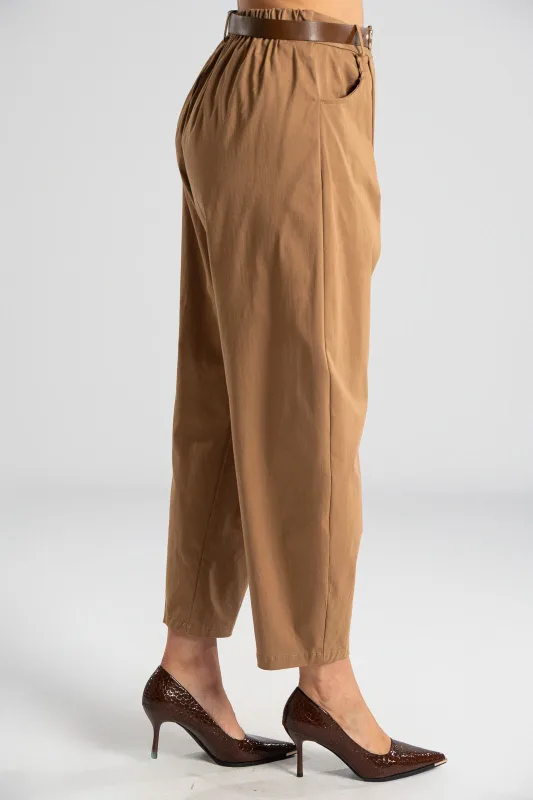Παντελόνι Μονόχρωμο Slouchy Ζώνη