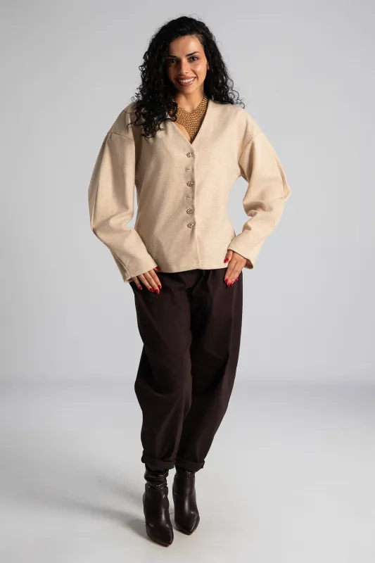 Pants Solid Color Slouchy Waistband  
