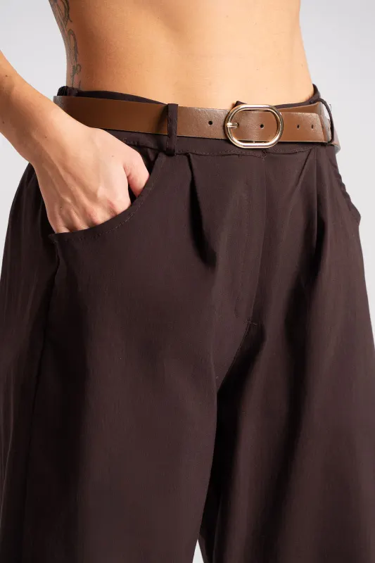 Pants Solid Color Slouchy Waistband  