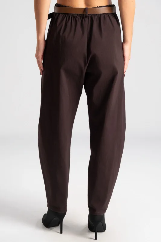 Pants Solid Color Slouchy Waistband  