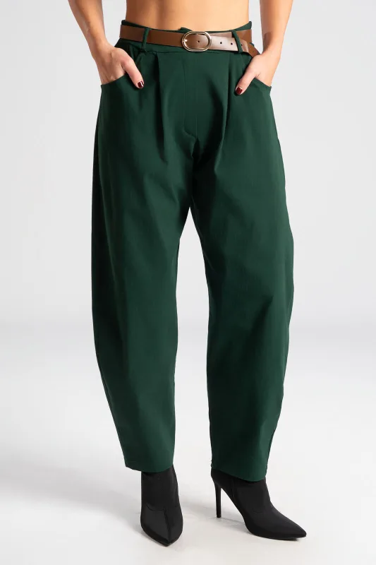 Pants Solid Color Slouchy Waistband  