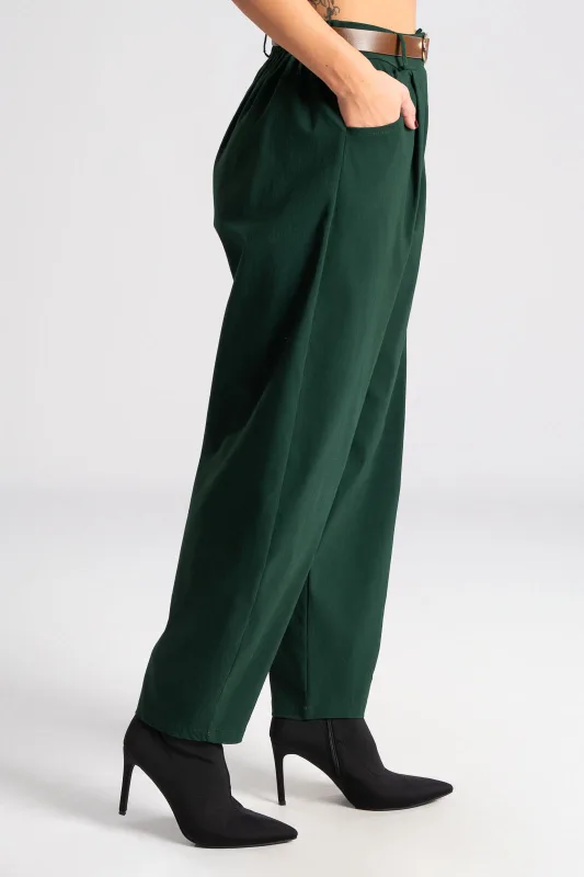 Pants Solid Color Slouchy Waistband  