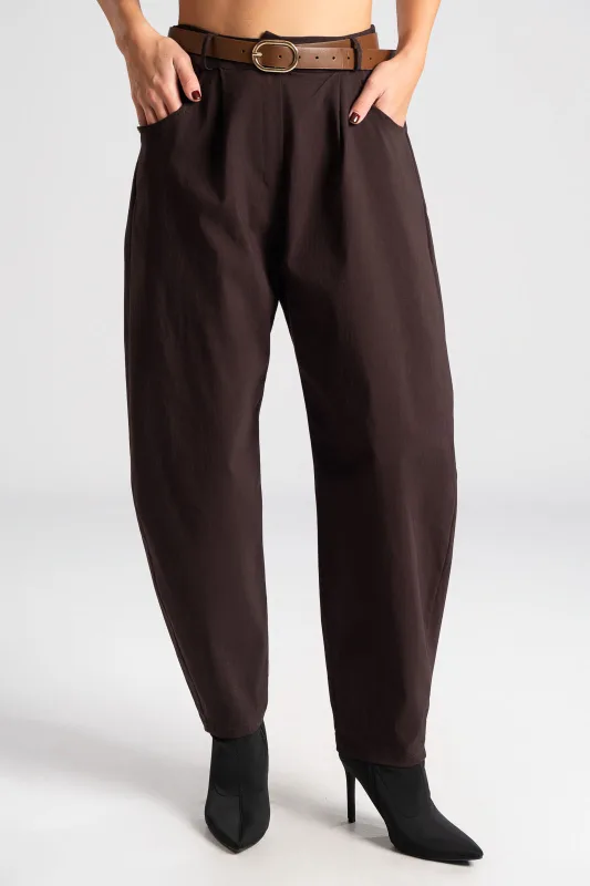 Pants Solid Color Slouchy Waistband  