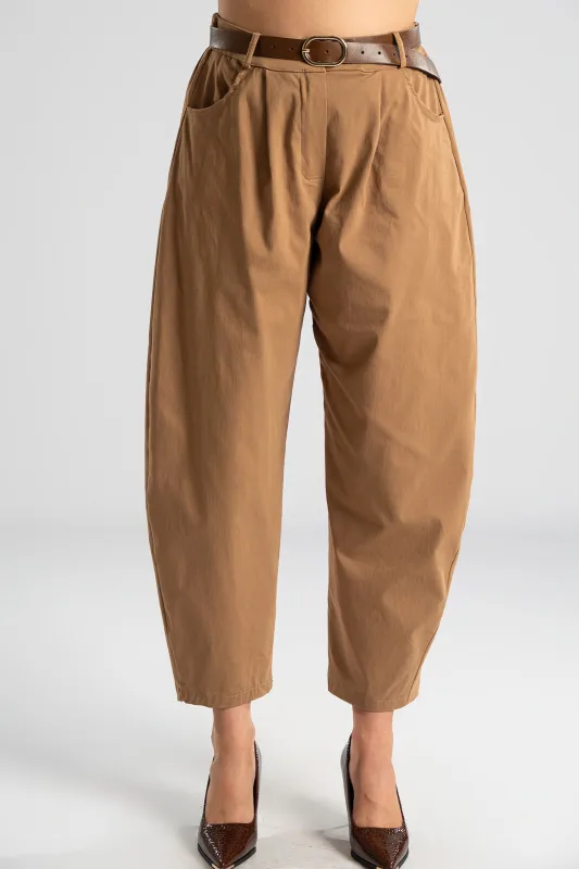 Παντελόνι Μονόχρωμο Slouchy Ζώνη